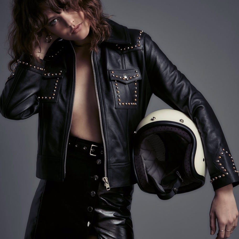 Understated Studded Leather Jacket-60% Off Msrp - image 1